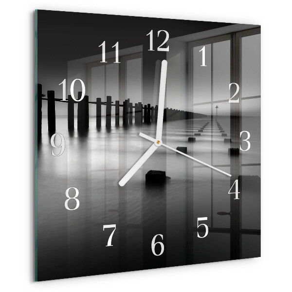Square wall clock Sea