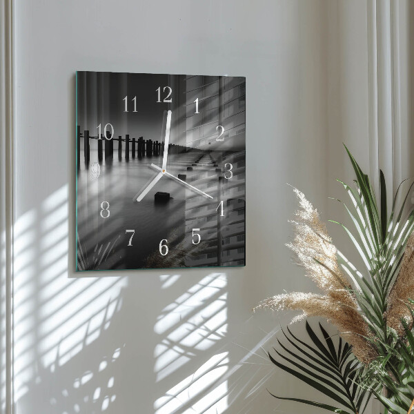 Square wall clock Sea