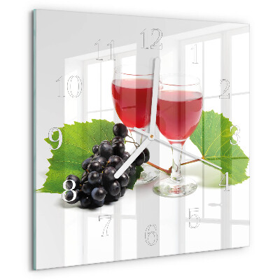 Square wall clock Grapes for Wine