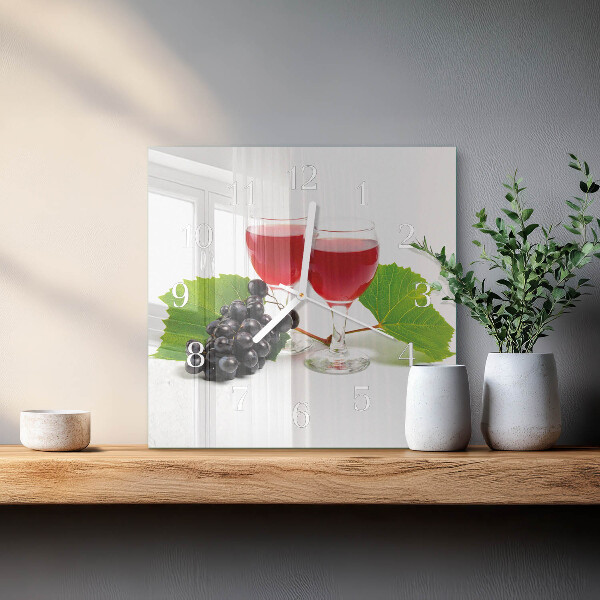 Square wall clock Grapes for Wine