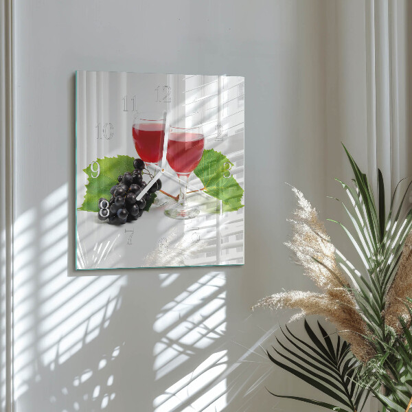 Square wall clock Grapes for Wine
