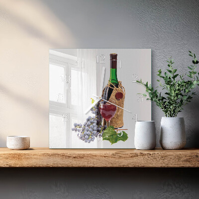 Square wall clock Grapes for Wine