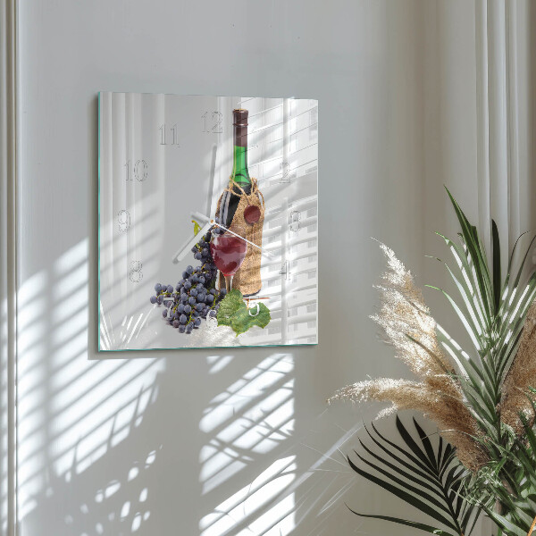 Square wall clock Grapes for Wine