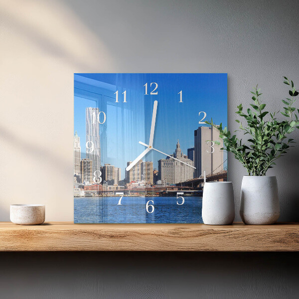 Square wall clock Horizon Sepia