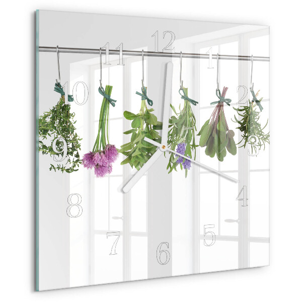 Square wall clock Herbs