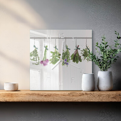 Square wall clock Herbs