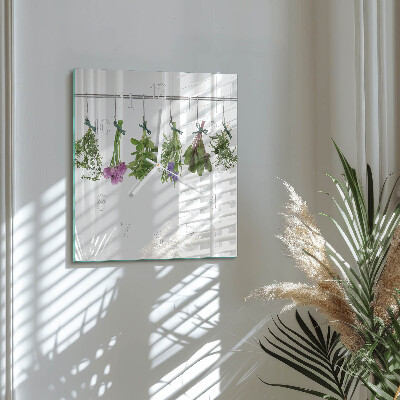 Square wall clock Herbs