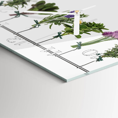 Square wall clock Herbs
