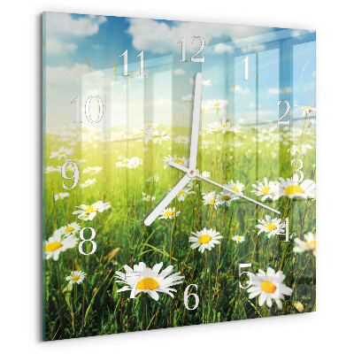 Square wall clock Daisies