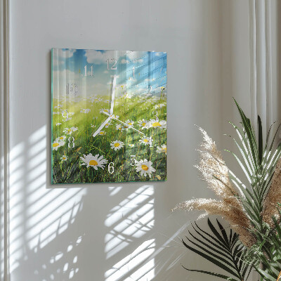 Square wall clock Daisies