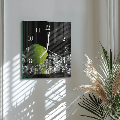 Square wall clock Calcium carbonate