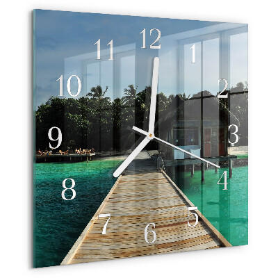 Square wall clock Sea Palms