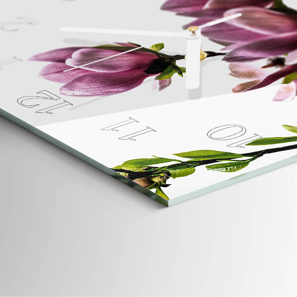Square wall clock Magnolia Flower