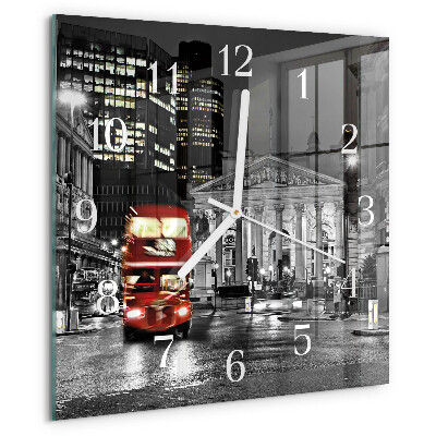 Square wall clock London bus