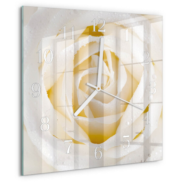 Square wall clock Rose