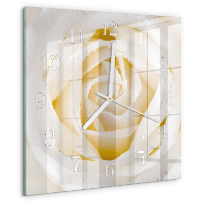 Square wall clock Rose