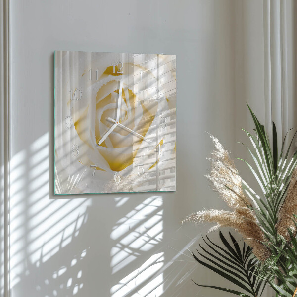 Square wall clock Rose