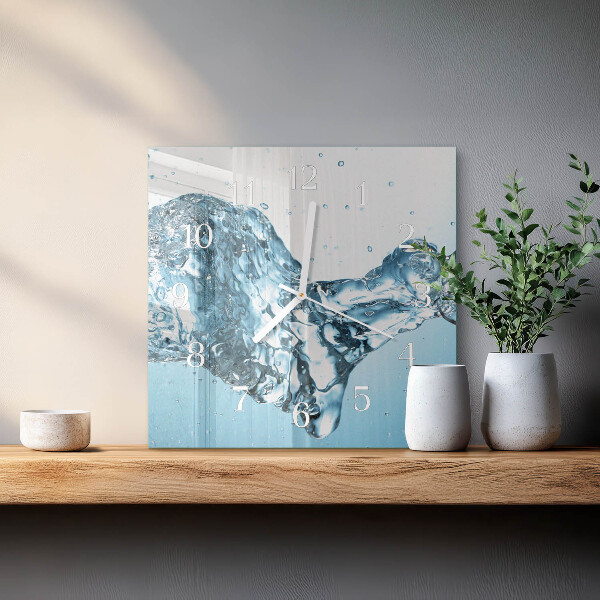 Square wall clock Water