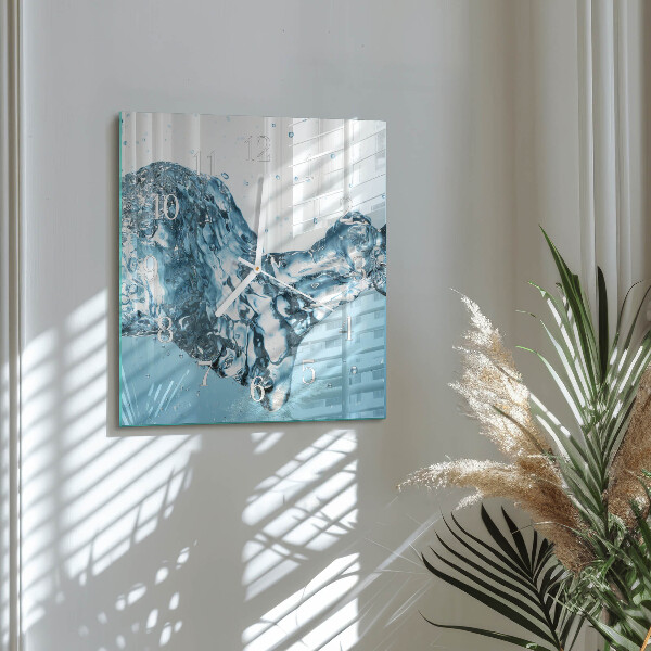 Square wall clock Water