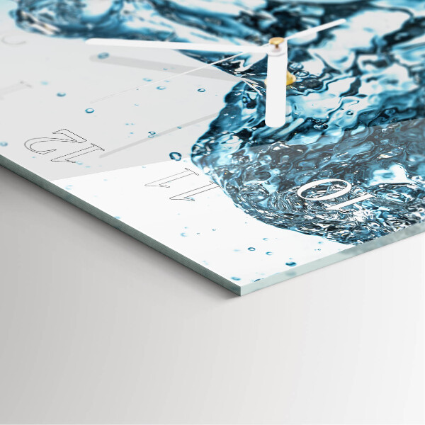 Square wall clock Water