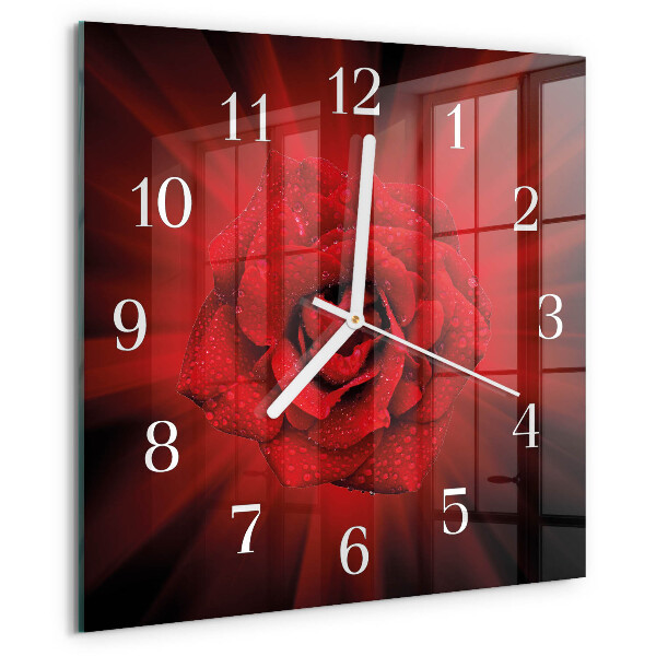 Square wall clock Rose