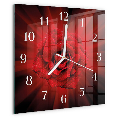 Square wall clock Rose