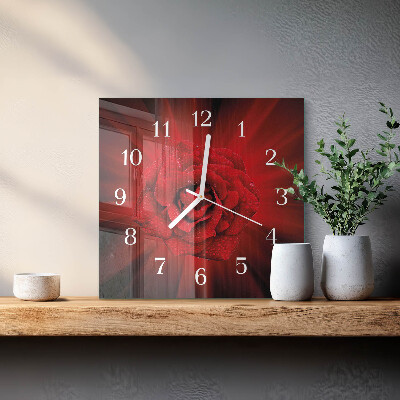 Square wall clock Rose