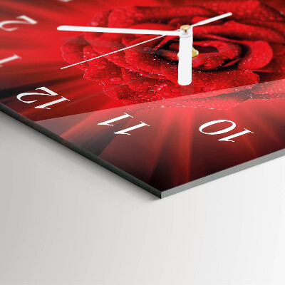 Square wall clock Rose