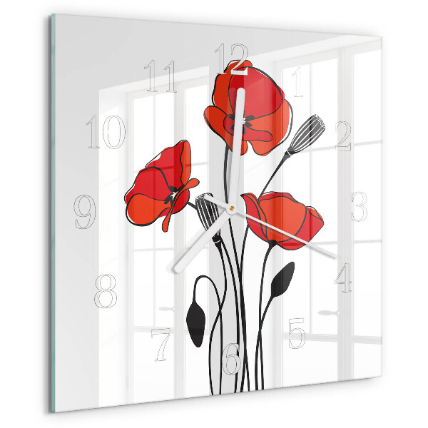 Square wall clock Poppy