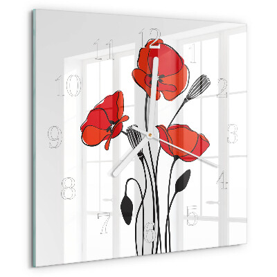 Square wall clock Poppy