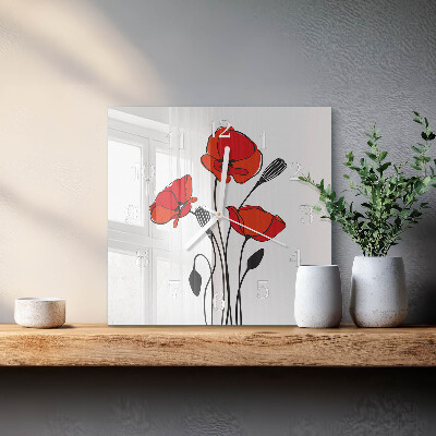 Square wall clock Poppy