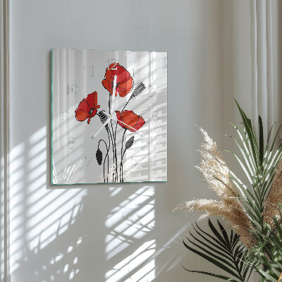 Square wall clock Poppy
