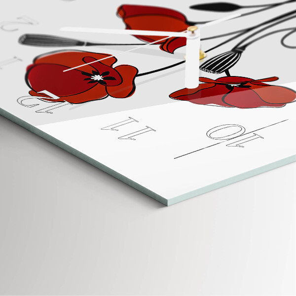 Square wall clock Poppy