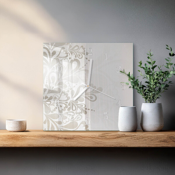 Square wall clock Floral Art
