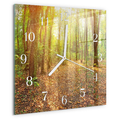 Square wall clock Forest Path