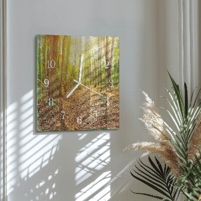 Square wall clock Forest Path