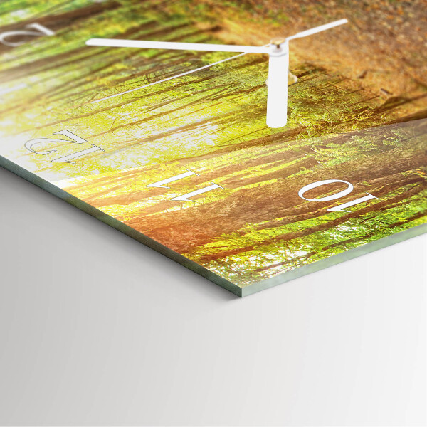 Square wall clock Forest Path
