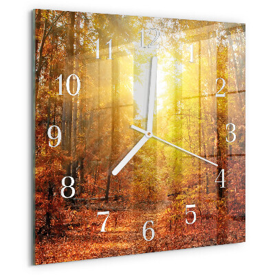 Square wall clock Autumn Forest