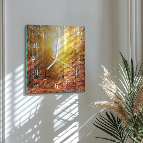 Square wall clock Autumn Forest