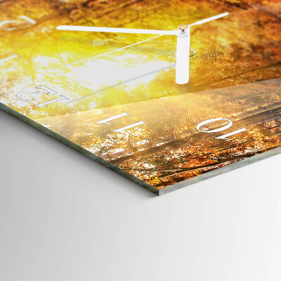Square wall clock Autumn Forest