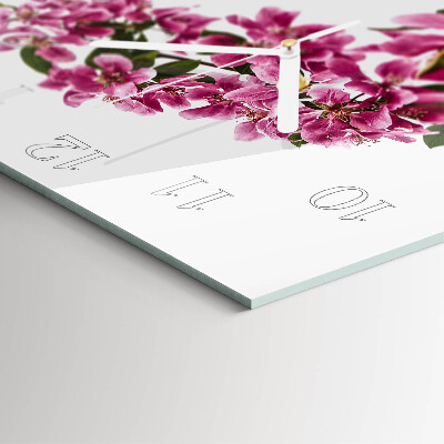 Square wall clock Flowers