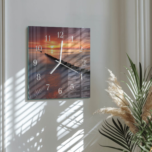 Square wall clock Sun of the Sea
