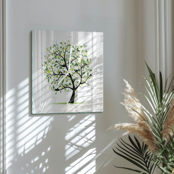 Square wall clock Tree