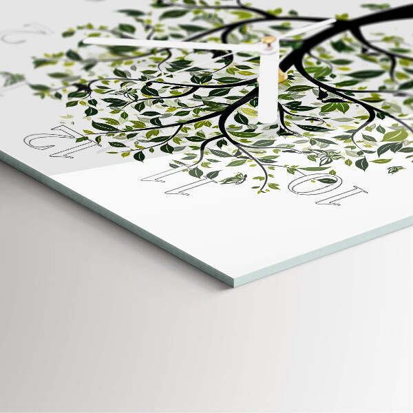 Square wall clock Tree
