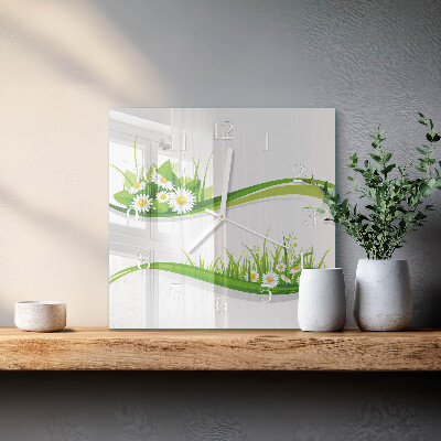 Square wall clock Daisy