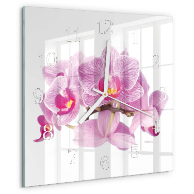 Square wall clock Orchids