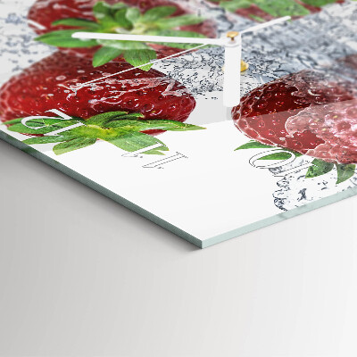 Square wall clock Strawberries