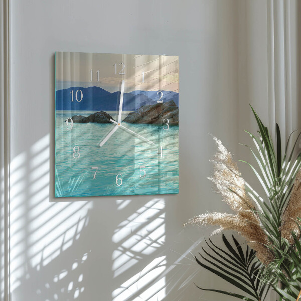 Square wall clock Sea Island