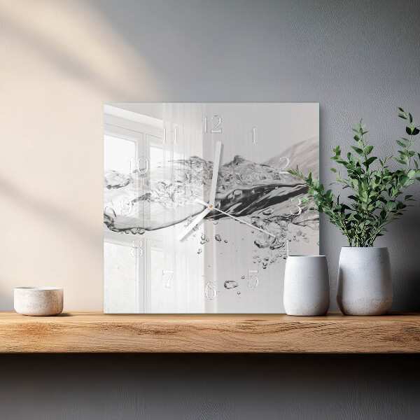 Square wall clock Water