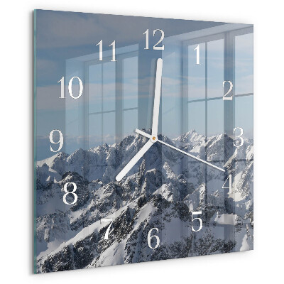 Square wall clock Mountains